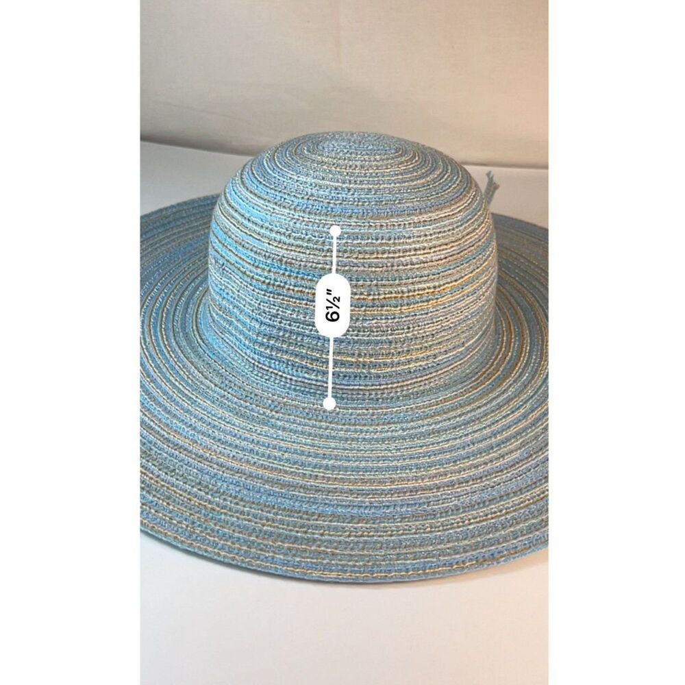 Magid Hats Women's Blue Tan Braided Wide Brim Sun Hat One Size - Picture 8 of 11